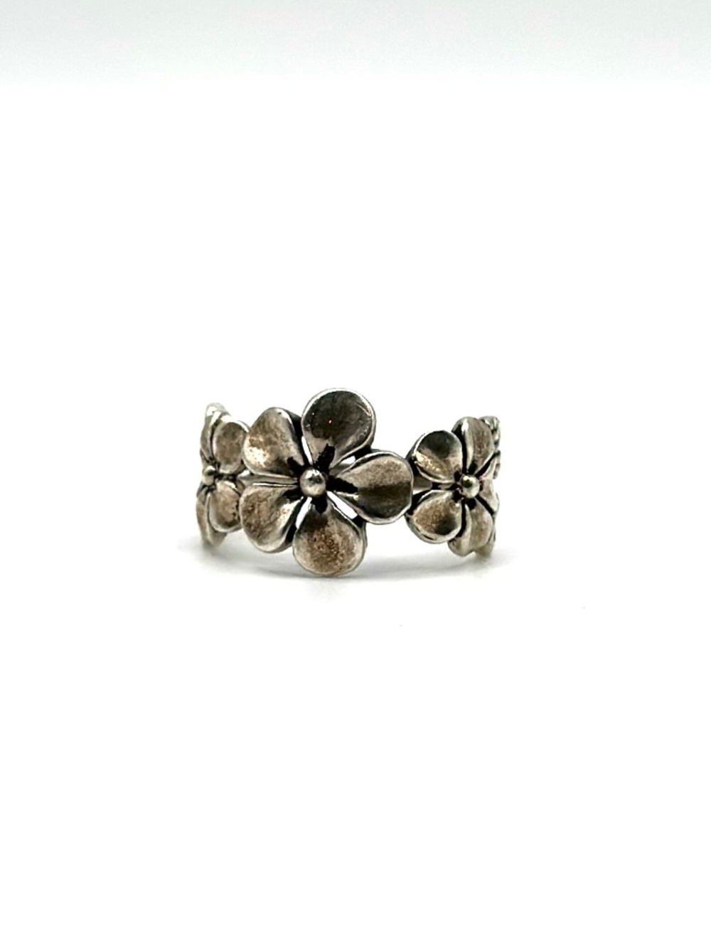 Vintage sterling silver flower ring size 7